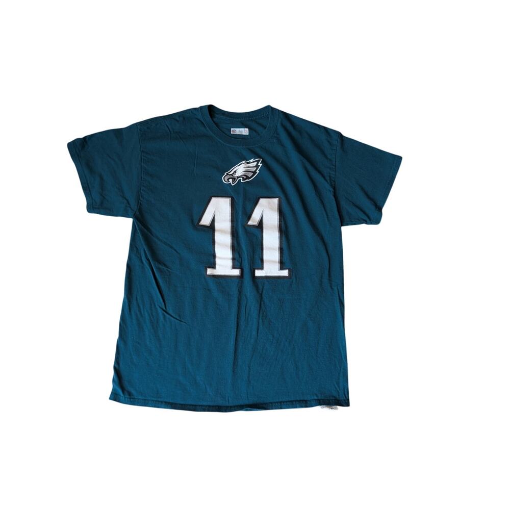 NFL Team Apparel Men's Philadelphia Eagles Carson Wentz 11 Jersey Tee Green L